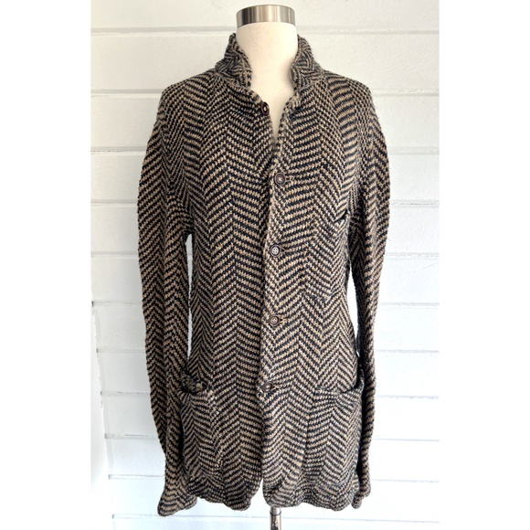 45R 45rpm 100% Linen Heavy Knit Unstructured Blazer or Cardigan - Unisex XS/S - Picture 1 of 16